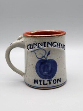 Vtg Harvey Grandville Hollow Pottery Salt Glazed Mug Cunningham School Milton MA